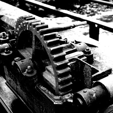 Find photograph of winding wheel on canal sluice gate for sale.